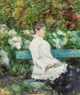 Madame Countess Adèle de Toulouse-Lautrec in the Garden of Malromé, 1880-1882. Creator: Toulouse-Lautrec, Henri, de (1864-1901).