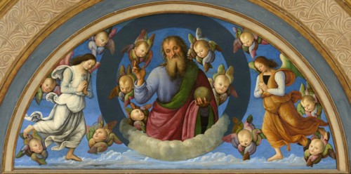 The Ascension of Christ. Detail: The Eternal Father between Two Angels , 1498. Creator: Perugino (ca. 1450-1523).