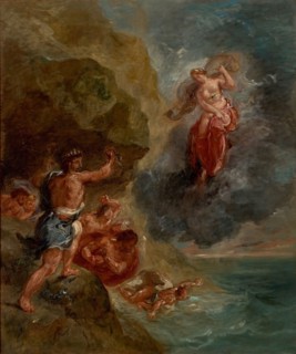 Four Seasons, Winter: Juno beseeches to destroy Aeneas' Fleet, 1856-1863. Creator: Delacroix, Eugène (1798-1863).