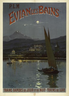 P.L.M. Evian les Bains. Trains rapides de jour et de nuit. Trains de luxe, 1908. Creator: Tauzin, Louis (1842-1915).