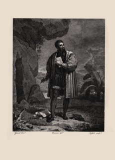 Luís de Camões in the cave of Macau, 1817. Creator: Desenne, Alexandre-Joseph (1785-1827).