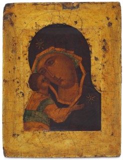 The Virgin of Vladimir, 16th century. Creator: Russian icon.