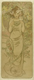 The Rose (From the Series Flowers), 1898. Creator: Mucha, Alfons Marie (1860-1939).