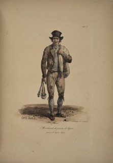 Rabbit skin vendor. From the Series "Cris de Paris" (The Cries of Paris), 1815. Creator: Vernet, Carle (1758-1836).