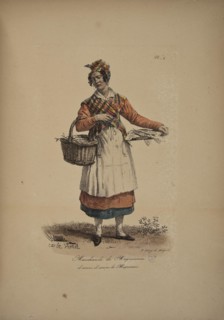 Mackerel seller. From the Series "Cris de Paris" (The Cries of Paris), 1815. Creator: Vernet, Carle (1758-1836).