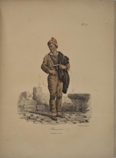 Chimney sweep. From the Series "Cris de Paris" (The Cries of Paris), 1815. Creator: Vernet, Carle (1758-1836).