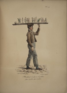 Plaster figure seller. From the Series "Cris de Paris" (The Cries of Paris), 1815. Creator: Vernet, Carle (1758-1836).