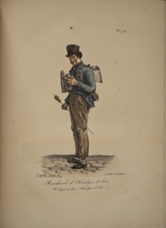 Wooden clock seller. From the Series "Cris de Paris" (The Cries of Paris), 1815. Creator: Vernet, Carle (1758-1836).