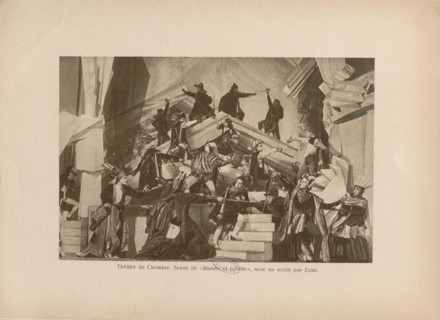 Scene from the play Romeo and Juliet by W. Shakespeare in the Moscow Kamerny Theatre, 1921. Creator: Anonymous.