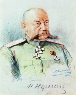 Portrait of Nikolai Nikolayevich Yudenich (1862-1933), 1916. Creator: Misernjuk, Michail Jakowlewitsch (around 1880-nach 1929).