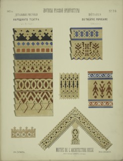 Design details of the "People's Theater" in Moscow, 1874. Creator: Hartmann, Wiktor Alexandrowitsch (1834-1873).