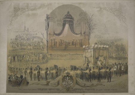 The funeral procession of Empress Alexandra Feodorovna (Charlotte of Prussia), wife of..., 1860. Creator: Timm, Wassili (George Wilhelm) (1820-1895).