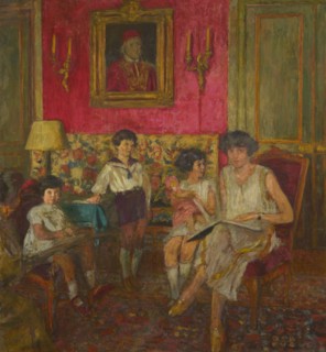 Madame Jean Bloch and her children, 1928-1929. Creator: Vuillard, Édouard (1868-1940).
