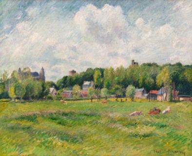 Prairies à Gisors, 1885. Creator: Pissarro, Camille (1830-1903).