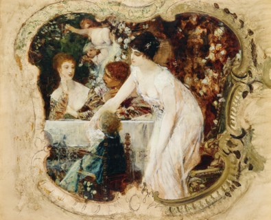 Table delights. Study for the Municipal Theater in Karlovy Vary. Creator: Klimt, Gustav (1862-1918).