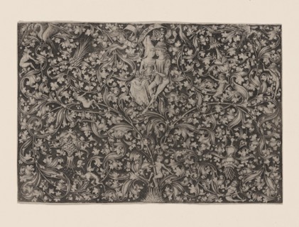 Ornament with two lovers, c.1495. Creator: Meckenem, Israhel van, the Younger (around 1440-1503).