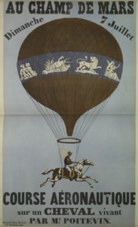 Ascension équestre de Jean-Eugène Poitevin to Champ de Mars, the 7th of July 1850, 1850. Creator: Unknown artist.
