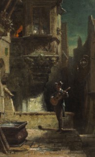 The serenade, c.1875. Creator: Spitzweg, Carl (1808-1885).