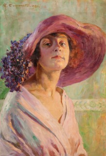 The flower hat, 1921. Creator: Carpanetto, Giovanni Battista (1863-1928).