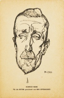 Portrait of writer Heinrich Mann (1871-1950). Creator: Oppenheimer, Max (1885-1954).