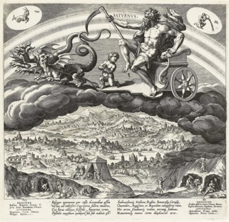 Saturn. (Planetarum effectus et eorum in signis zodiaci), 1585. Creator: Sadeler, Jan (Johannes), the Elder (1550-1600).