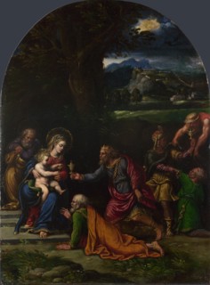 The Adoration of the Magi, Between 1543 and 1552. Creator: Girolamo da Carpi (Girolamo Sellari) (1501-1556).