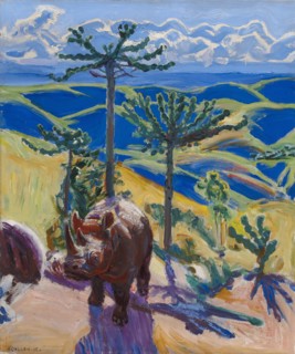 Rhino and the tree spurge, c.1910. Creator: Gallen-Kallela, Akseli (1865-1931).