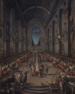 The refectory of the Franciscan brothers, c.1735. Creator: Magnasco, Alessandro (1667-1749).