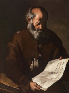 Old man with scroll, c.1650. Creator: Master of the Annunciation to the Shepherds (active 1620-1660).