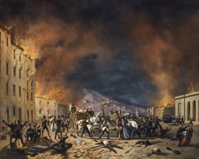 Episode from the ten days of Brescia, 1849. Creator: Joli, Faustino (1814-1876).