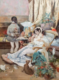 The paggio and the duchess, 1862. Creator: Busi, Luigi (1837-1884).