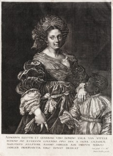 Portrait of Laura Dianti with a young servant, 1600-1625. Creator: Sadeler, Aegidius (1575-1629).