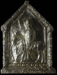 Saint Maurice equestrian. Shrine of the Children of Saint Sigismond, c.1160. Creator: Westeuropäische angewandte Kunst.