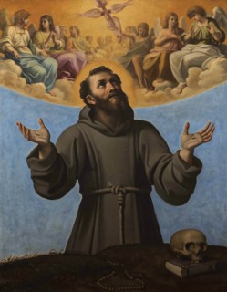 Saint Francis of Assisi in glory, End of 16th century. Creator: Carracci, Agostino (1557-1602).