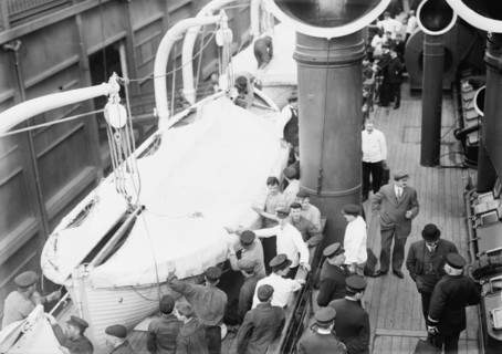 Boat drill KAISER WILHELM II, between c1910 and c1915. Creator: Bain News Service.