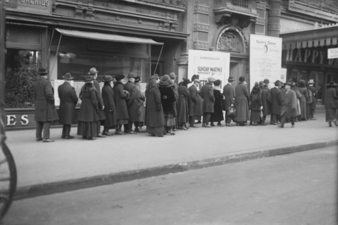 Line for Tetrazzini seats, between c1915 and c1920. Creator: Bain News Service.