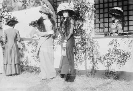 Mrs. J. Gordon Douglas, Mrs. Fred Beach at Hope Farm Fair, 1912. Creator: Bain News Service.