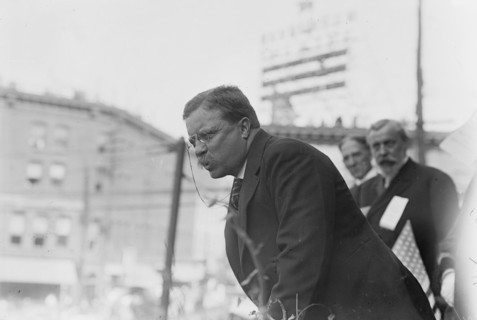 Roosevelt speaking outside, Yonkers, NY, 1910. Creator: Bain News Service.