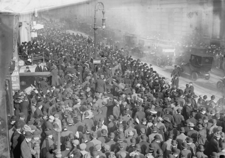 Card. Farley passing up Broadway, 1912. Creator: Bain News Service.
