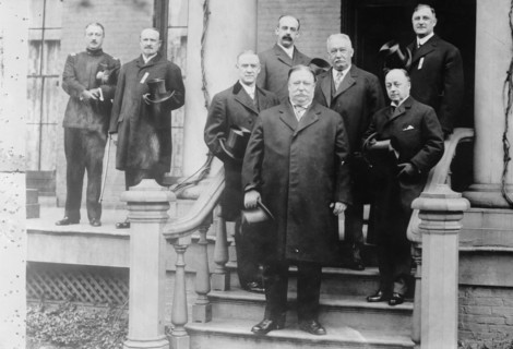 President Taft, Sec'y Knox at home of Ansley Wilcox, Buffalo, 1910. Creator: Bain News Service.