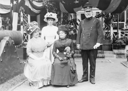 Mrs. F.D. Grant; Mrs. Francis M. Gibson; Mrs. U.S. Grant III; Gen. F.D. Grant, 1911. Creator: Bain News Service.