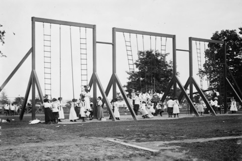 Rings and poles, Bronx Park, 1911. Creator: Bain News Service.