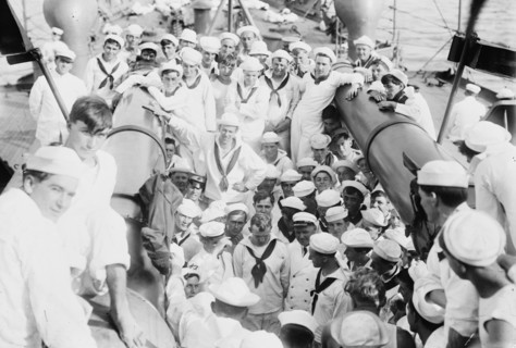 Kangaroo court martial on USS Seattle, between c1910 and c1915. Creator: Bain News Service.
