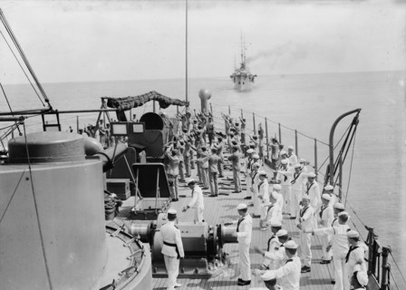 Morning drill - USS Seattle, between c1910 and c1915. Creator: Bain News Service.