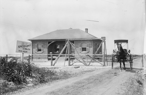 Entrance to proving ground, Sandy Hook, between c1910 and c1915. Creator: Bain News Service.