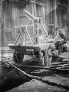 Frozen fire apparatus, Equitable fire, 1912. Creator: Bain News Service.
