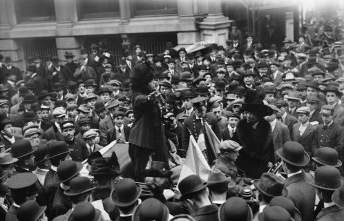 Mrs. H.S. Blatch in Wall St., between c1910 and c1915. Creator: Bain News Service.