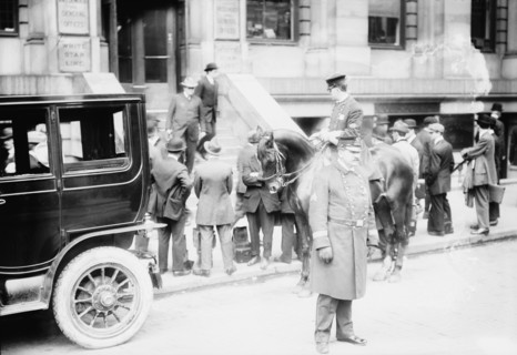 At White Star office after Titanic disaster, 1912. Creator: Bain News Service.