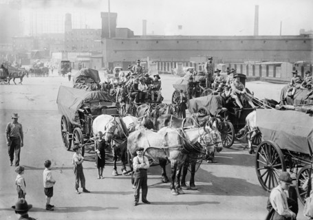 N.Y. troops (war game), between c1910 and c1915. Creator: Bain News Service.