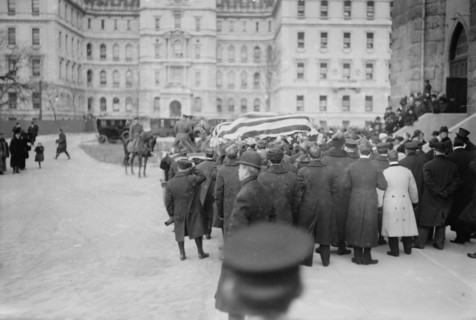 Reid funeral leaving cathedral, 1913. Creator: Bain News Service.